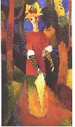 August Macke Woman in park oil painting reproduction
